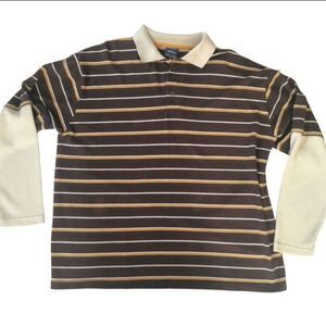 Oldskool Men's Vintage Long Sleeve Polo Shirt